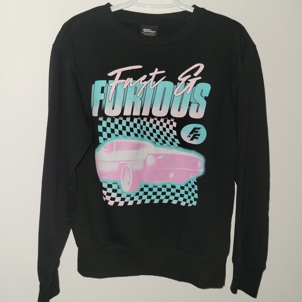 Fast And Furious Long Sleeve Sweatshirt Men Size Small Black Universal Studios